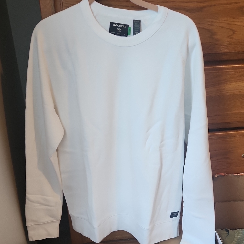 Dockers Women's White Crewneck Sweatshirt